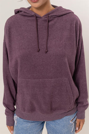 HYFVE Brushed Long Sleeve Hoodie with Kangaroo Pocket - All Mine Now Clothing