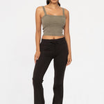 Mono B Drawstring Flared Pants - All Mine Now Clothing