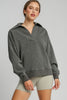 Umgee Johnny Collar Dropped Shoulder Sweatshirt - All Mine Now Clothing