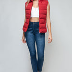 Snobbish Zip Up Turtleneck Vest with Pockets Trendsi