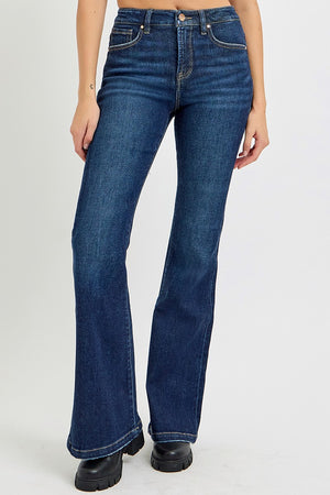 RISEN Full Size High Rise Flare Jeans with Pockets - All Mine Now Clothing