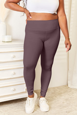 Double Take Wide Waistband Sports Leggings - All Mine Now Clothing