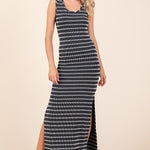 Mittoshop Striped Scoop Neck Sleeveless Maxi Dress Trendsi