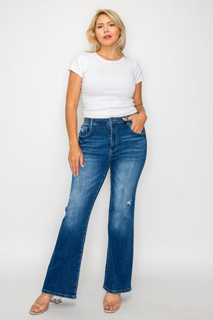 bytos Full Size High Rise Bootcut Jeans with Pockets - All Mine Now Clothing