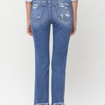 Lovervet High Rise Raw Hem Straight Jeans - All Mine Now Clothing