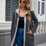 Drawstring Long Sleeve Hooded Jacket - All Mine Now Clothing