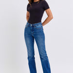 Judy Blue Full Size Run Mid-Rise Bootcut Jeans with Thermal Lining Trendsi