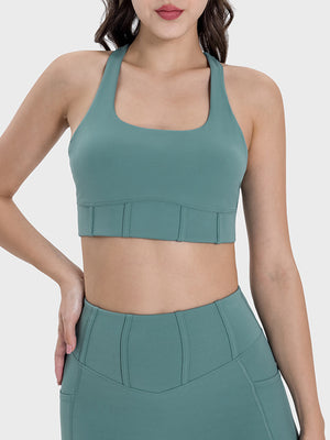 Millennia Square Neck Wide Strap Active Tank - All Mine Now Clothing