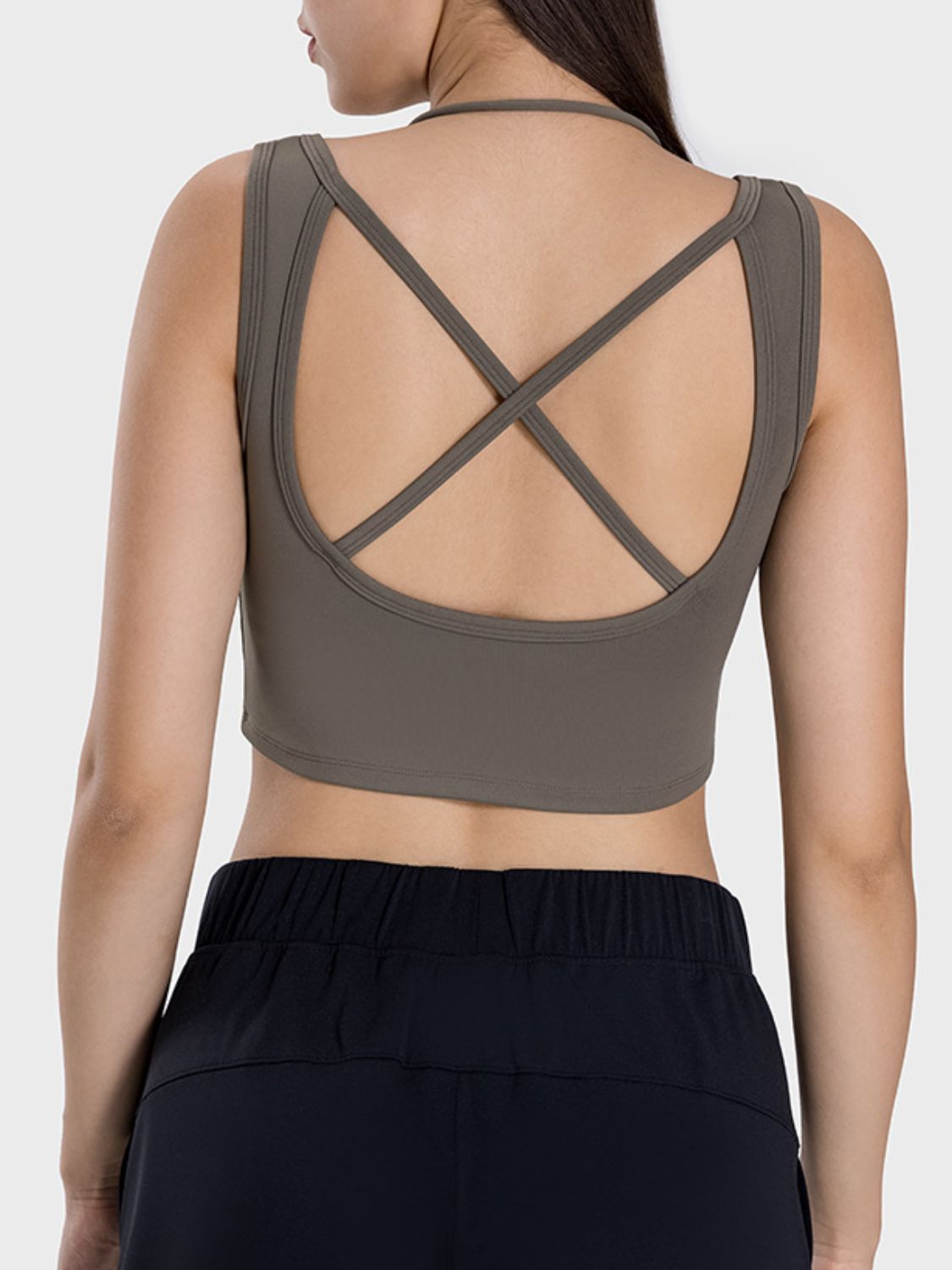 Millennia Crisscross Square Neck Active Tank - All Mine Now Clothing