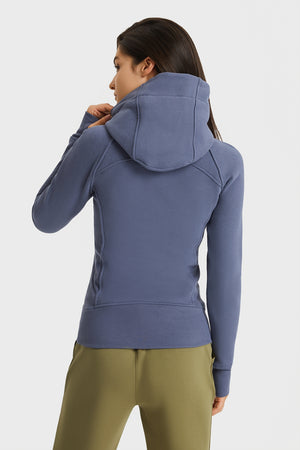 Millennia Zip Up Seam Detail Hooded Sports Jacket - All Mine Now Clothing