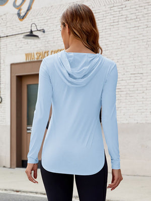 Long Sleeve Hooded Active Top - All Mine Now Clothing