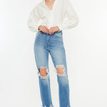 Kancan Distressed Frayed Hem Cropped Jeans - All Mine Now Clothing