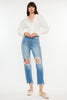 Kancan Distressed Frayed Hem Cropped Jeans - All Mine Now Clothing