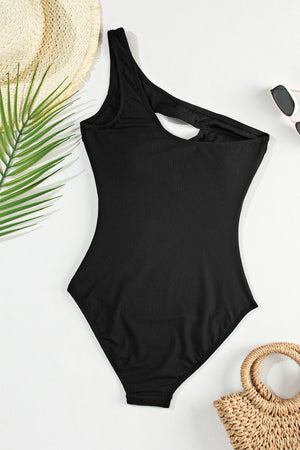 Cutout One Shoulder Sleeveless One-Piece Swimwear - All Mine Now Clothing