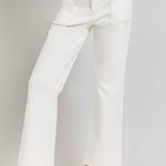 RISEN High Rise Ankle Flare Jeans with Patch Pockets Trendsi