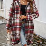 Devine Plaid Zip Up Hooded Coat - All Mine Now Clothing