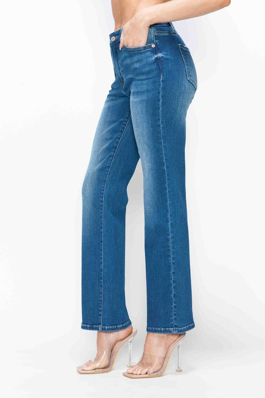 bytos Full Size Cat's Whiskers High Rise Straight Jeans - All Mine Now Clothing