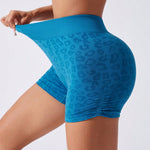 Ruched Leopard High Waist Active Shorts - All Mine Now Clothing