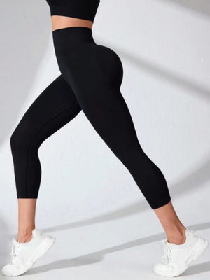 High Waist Cropped Active Leggings - All Mine Now Clothing