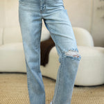 Judy Blue Full Size High Waist Distressed Straight Jeans - All Mine Now Clothing