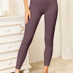 Double Take Wide Waistband Sports Leggings - All Mine Now Clothing