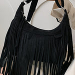 Suede Fringe Adjustable Strap Shoulder Bag - All Mine Now Clothing