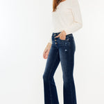 Kancan Mid Rise Button Fly Flare Jeans - All Mine Now Clothing