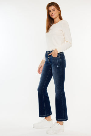 Kancan Mid Rise Button Fly Flare Jeans - All Mine Now Clothing