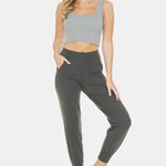 Leggings Depot Wide Waistband Slim Active Joggers - All Mine Now Clothing