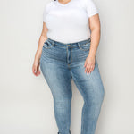 Judy Blue Full Size Cuffed Hem Slim Jeans Trendsi