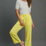 Umgee Drawstring Elastic Waist Wide Leg Pants - All Mine Now Clothing