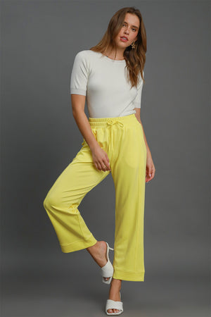 Umgee Drawstring Elastic Waist Wide Leg Pants - All Mine Now Clothing