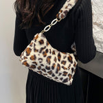 Leopard Fluff Shoulder Bag - All Mine Now Clothing