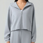 Millennia Zip Up Dropped Shouder Active Hooded - All Mine Now Clothing