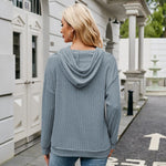 Ribbed Drawstring Long Sleeve Hoodie - All Mine Now Clothing