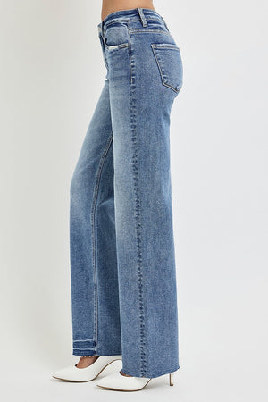 RISEN Full Size High Rise Straight Leg Jeans with Pockets Trendsi