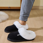 Fluff Trim Round Toe Flat Slippers - All Mine Now Clothing