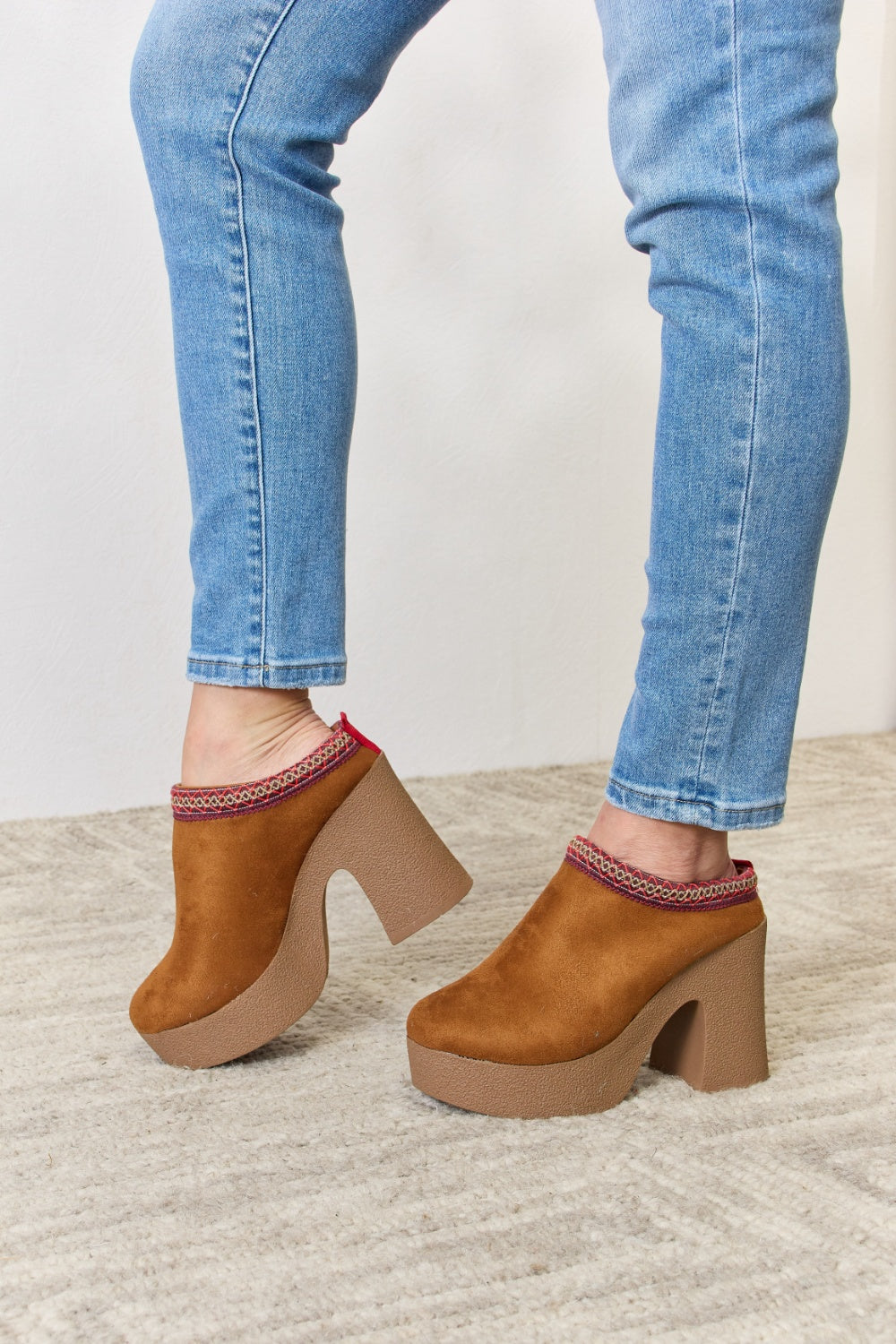 Legend Footwear Platform Suede Clog Heel - All Mine Now Clothing