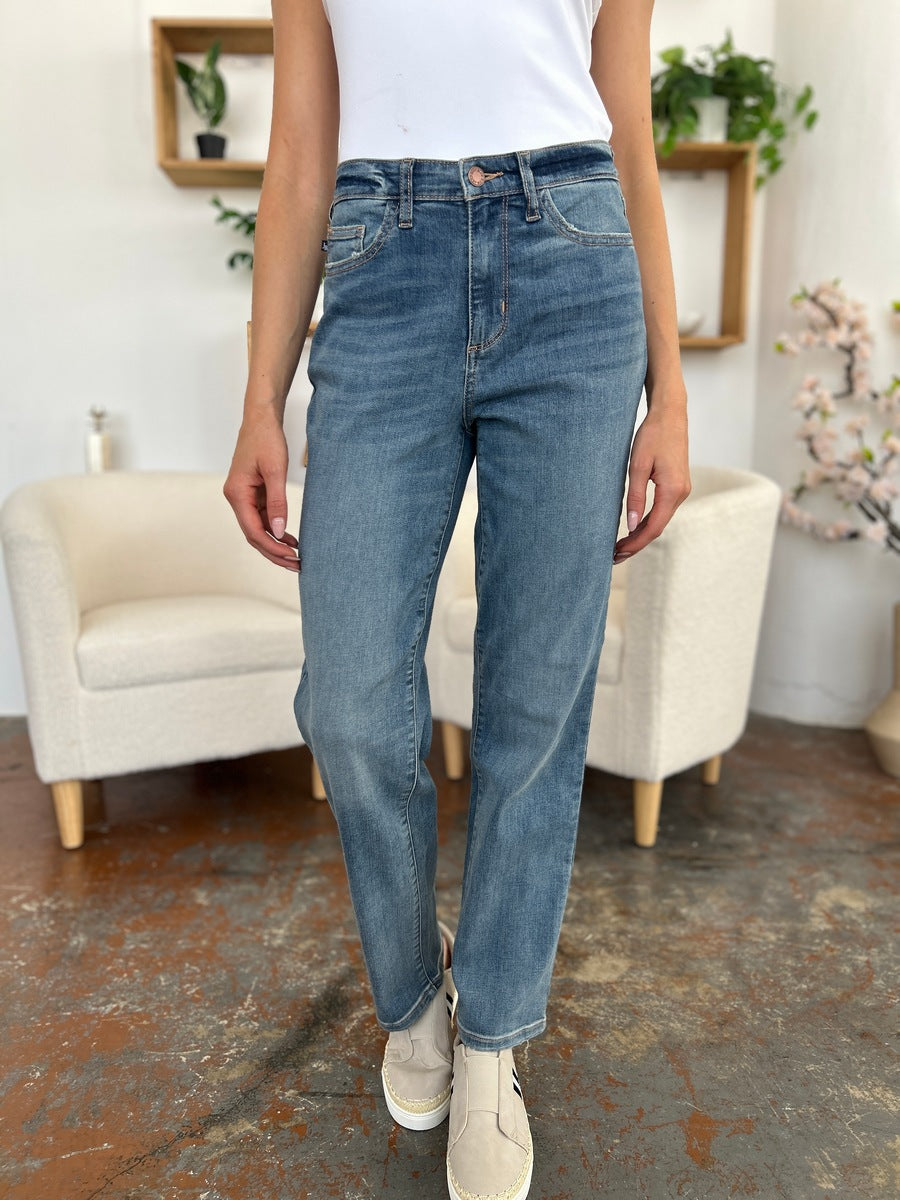 Judy Blue Full Size High Waist Straight Jeans - All Mine Now Clothing