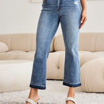 Judy Blue Full Size Release Hem Cropped Bootcut Jeans - All Mine Now Clothing