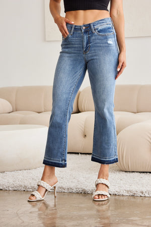 Judy Blue Full Size Release Hem Cropped Bootcut Jeans - All Mine Now Clothing