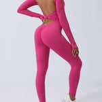 Twisted Backless Long Sleeve Jumpsuit - All Mine Now Clothing