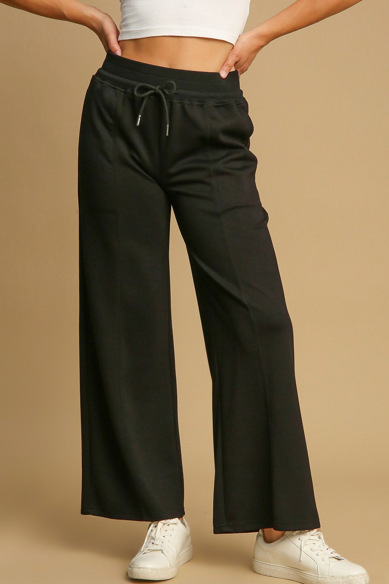 Umgee Drawstring Wide Leg Pants with Pockets - All Mine Now Clothing