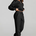 Quarter Zip Top and Drawstring Pants Active Set - All Mine Now Clothing