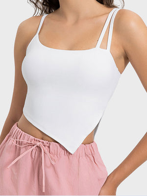 Millennia Slit Asymmetrical Neck Active Cami - All Mine Now Clothing