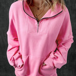 Half Zip Long Sleeve Sweatshirt - All Mine Now Clothing