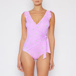 Marina West Swim Full Size Float On Ruffle Faux Wrap One-Piece in Carnation Pink - All Mine Now Clothing