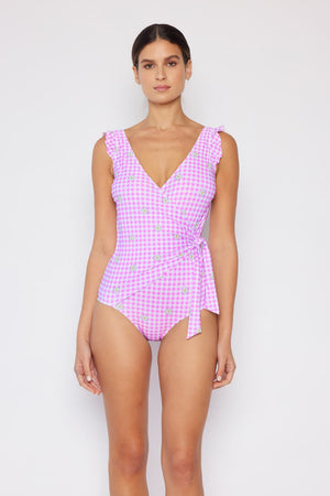 Marina West Swim Full Size Float On Ruffle Faux Wrap One-Piece in Carnation Pink - All Mine Now Clothing