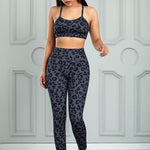 Leopard Cutout Sports Bra and Leggings Set - All Mine Now Clothing