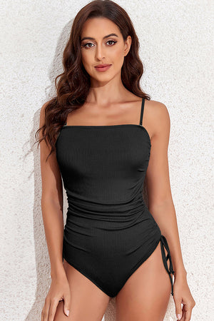 Drawstring Spaghetti Strap One-Piece Swimwear - All Mine Now Clothing